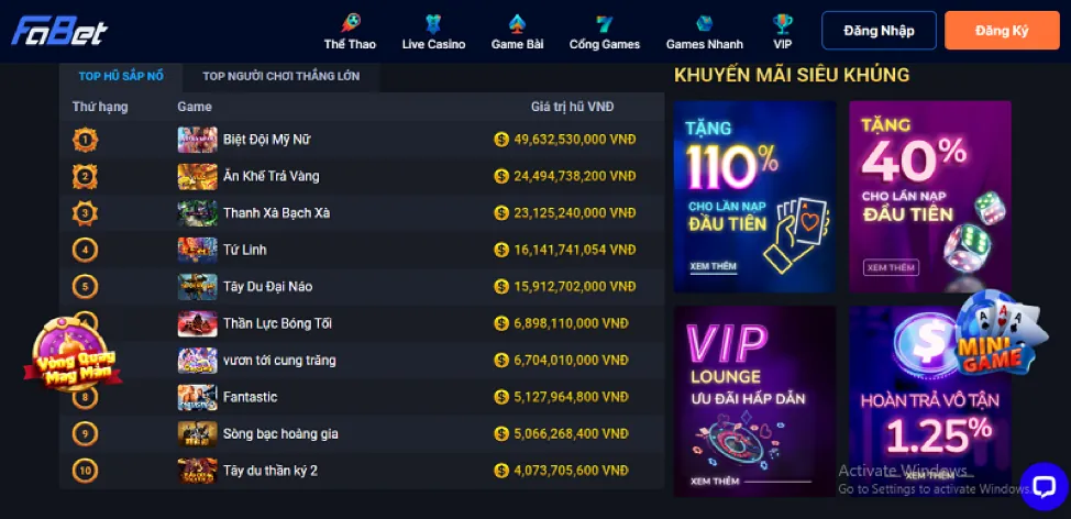 Hoàn trả cược hi88 không giới hạn
